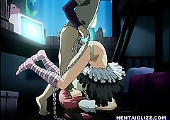 Chained hentai demoiselle 69 oralsex..